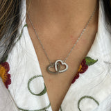 Double Heart Link Necklace with Gift Box
