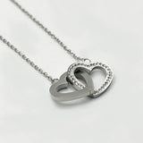 Double Heart Link Necklace with Gift Box