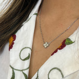 Mini Clover Necklace in Silver White with Gift Box