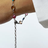 Round Crystal Bracelet in Multi - Gift Boxed
