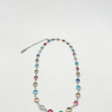Crystal Chain Necklace in Multi - Gift Boxed