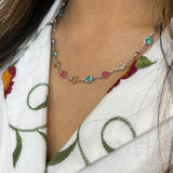 Crystal Chain Necklace in Multi - Gift Boxed