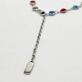 Crystal Chain Necklace in Multi - Gift Boxed