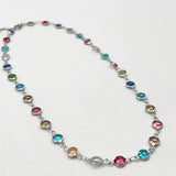 Crystal Chain Necklace in Multi - Gift Boxed