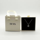 Blue Crystal Heart Pendant Necklace in Silver - Gift Boxed
