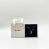 Blush Clover Crystal Pendant Necklace - Gift Boxed