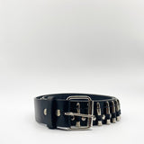 Black Bullet Belt with Metal Bullets