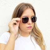 Metal Frame Aviator Style Square Sunglasses