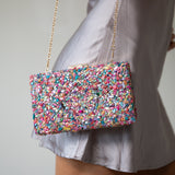 Embellished Square Clutch Bag in Multi