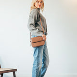 Rounded Cross Body Bag in Brown