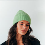 Ribbed Beanie Hat In Green