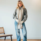 Houndstooth and Herringbone Double Sided Scarf