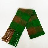 Chunky Green and Brown Check Scarf