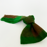 Chunky Green and Brown Check Scarf