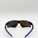 Outdoor Sports Racer Sunglasses in Multi Blue with Hard Case