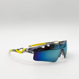 Outdoor Sports Racer Sunglasses in Multi Yellow with Hard Card