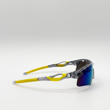 Outdoor Sports Racer Sunglasses in Multi Yellow with Hard Card