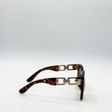 Oversized Sunglasses with Gold Chain Detail