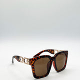 Oversized Sunglasses with Gold Chain Detail