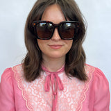 Oversized Sunglasses with Gold Chain Detail