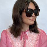 Oversized Sunglasses with Gold Chain Detail