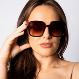 Oversized Retro Square Sunglasses in Tortoiseshell