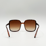 Oversized Retro Square Sunglasses in Tortoiseshell