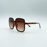Oversized Retro Square Sunglasses in Tortoiseshell