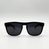 Matte Wayfarer Sunglasses in Black with Case - Polarised