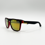Matte Wayfarer Sunglasses with Case - Polarised with Orange Mirrored Lens