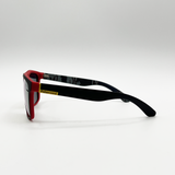 Matte Wayfarer Sunglasses with Case - Polarised with Orange Mirrored Lens