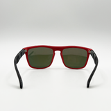 Matte Wayfarer Sunglasses with Case - Polarised with Orange Mirrored Lens