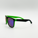 Matte Wayfarer Sunglasses with Case - Polarised With Blue Mirrored Lens