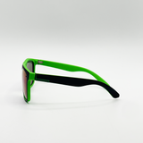 Matte Wayfarer Sunglasses with Case - Polarised With Blue Mirrored Lens