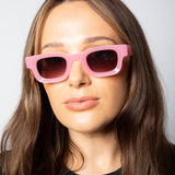 Chunky Square Frame Sunglasses in Pink