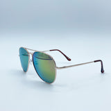 Gold Frame Aviators with Mirrored Pink Lenses