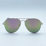 Gold Frame Aviators with Mirrored Pink Lenses