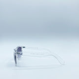 Clear Wayfarer Sunglasses with Graded Grey Lenses