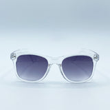 Clear Wayfarer Sunglasses with Graded Grey Lenses