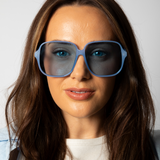 Granny Vintage Style Lightweight Frame Sunglasses in Blue