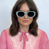 Oval Sunglasses with Wide Arm in Mint