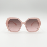 Oversized Rounded Angular Sunglasses in Pink