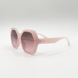 Oversized Rounded Angular Sunglasses in Pink