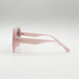 Oversized Rounded Angular Sunglasses in Pink