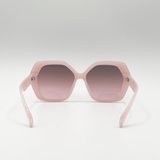 Oversized Rounded Angular Sunglasses in Pink