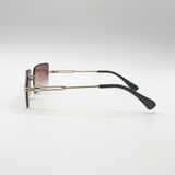 Frameless Rectangle Sunglasses in Brown