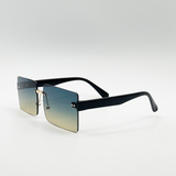 Square Rimless Sunglasses with Navy Ombre Lens