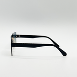 Square Rimless Sunglasses with Navy Ombre Lens