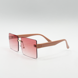 Square Frameless Sunglasses with Ombre Lens