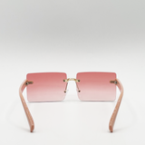 Square Frameless Sunglasses with Ombre Lens